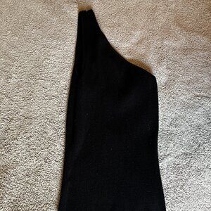 Black one shoulder tank with cutout